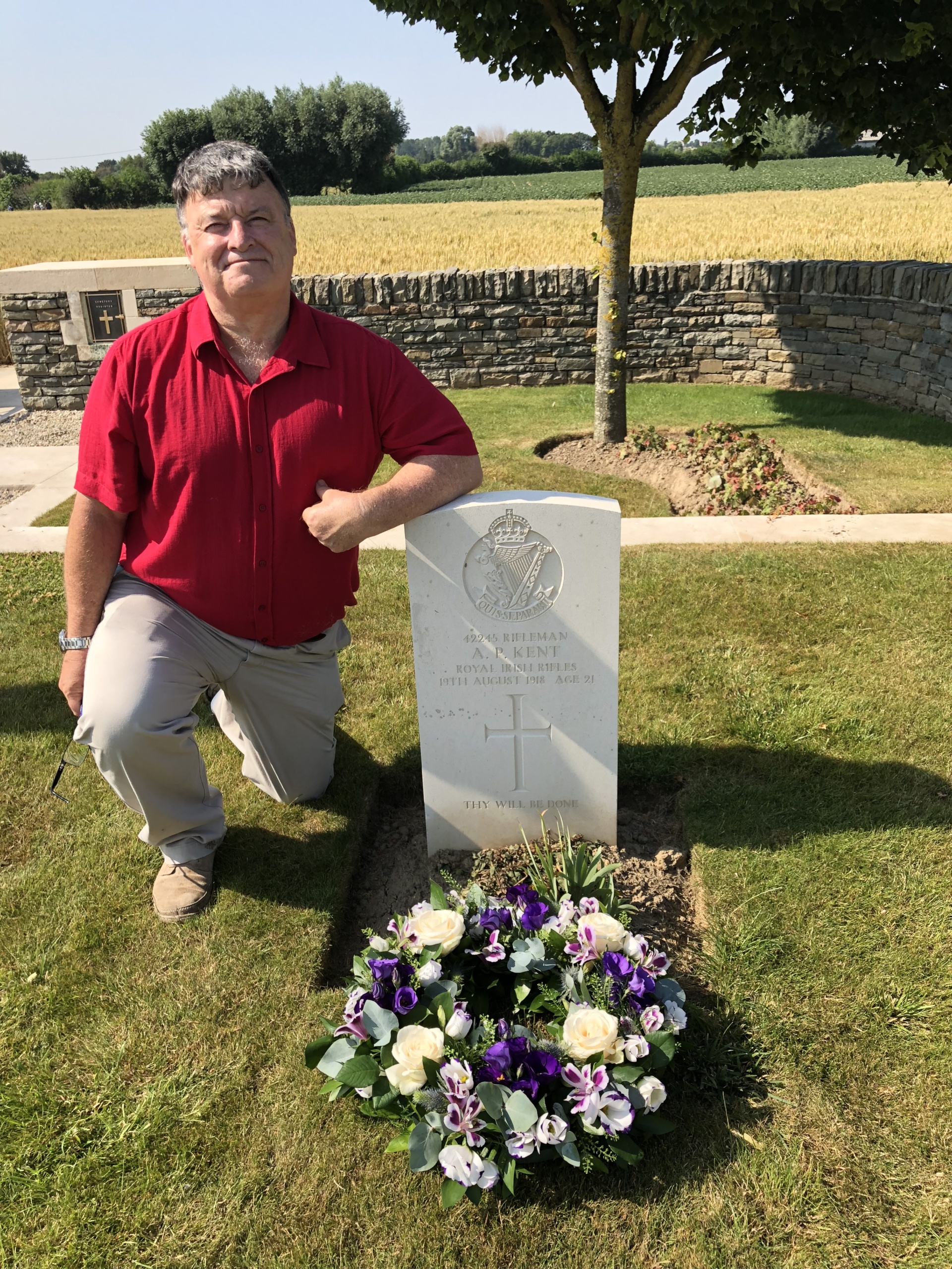 Visiting Great Uncle's resting place in Normandy in 2018 on the Centenary of WW1