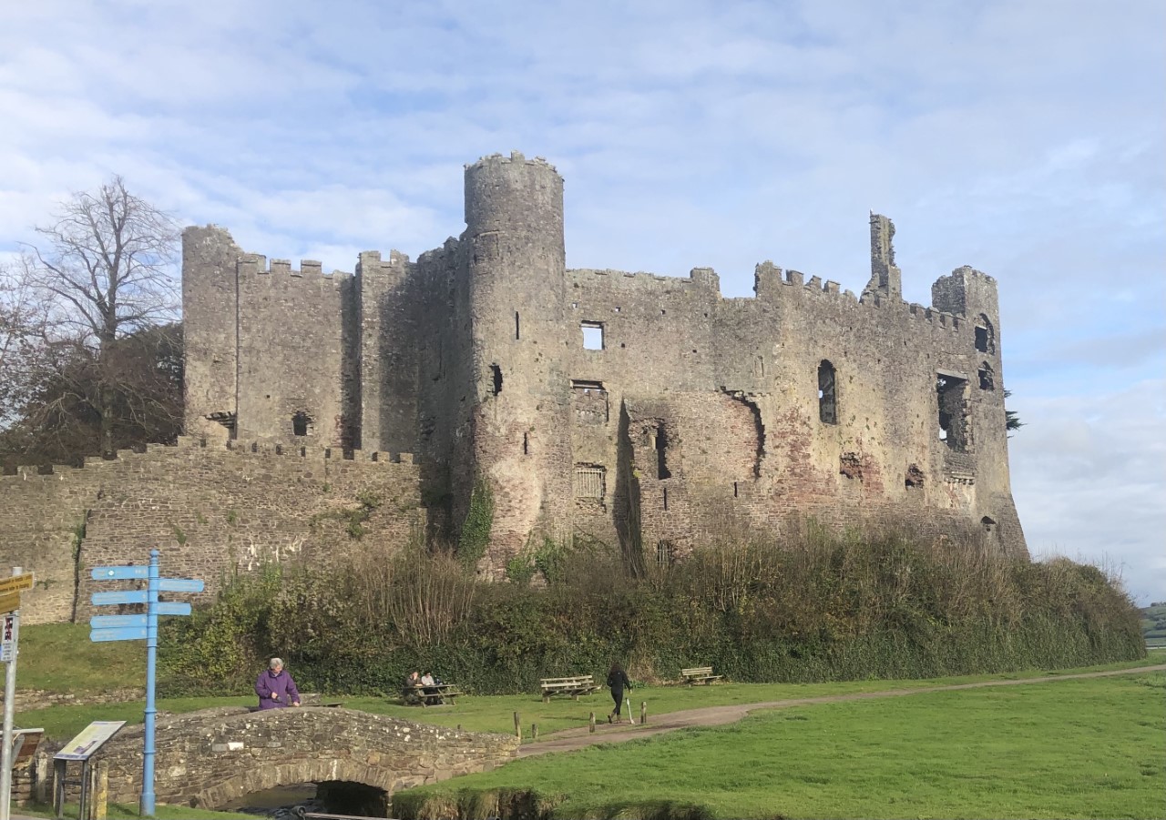 Laugharne Castle and footpath