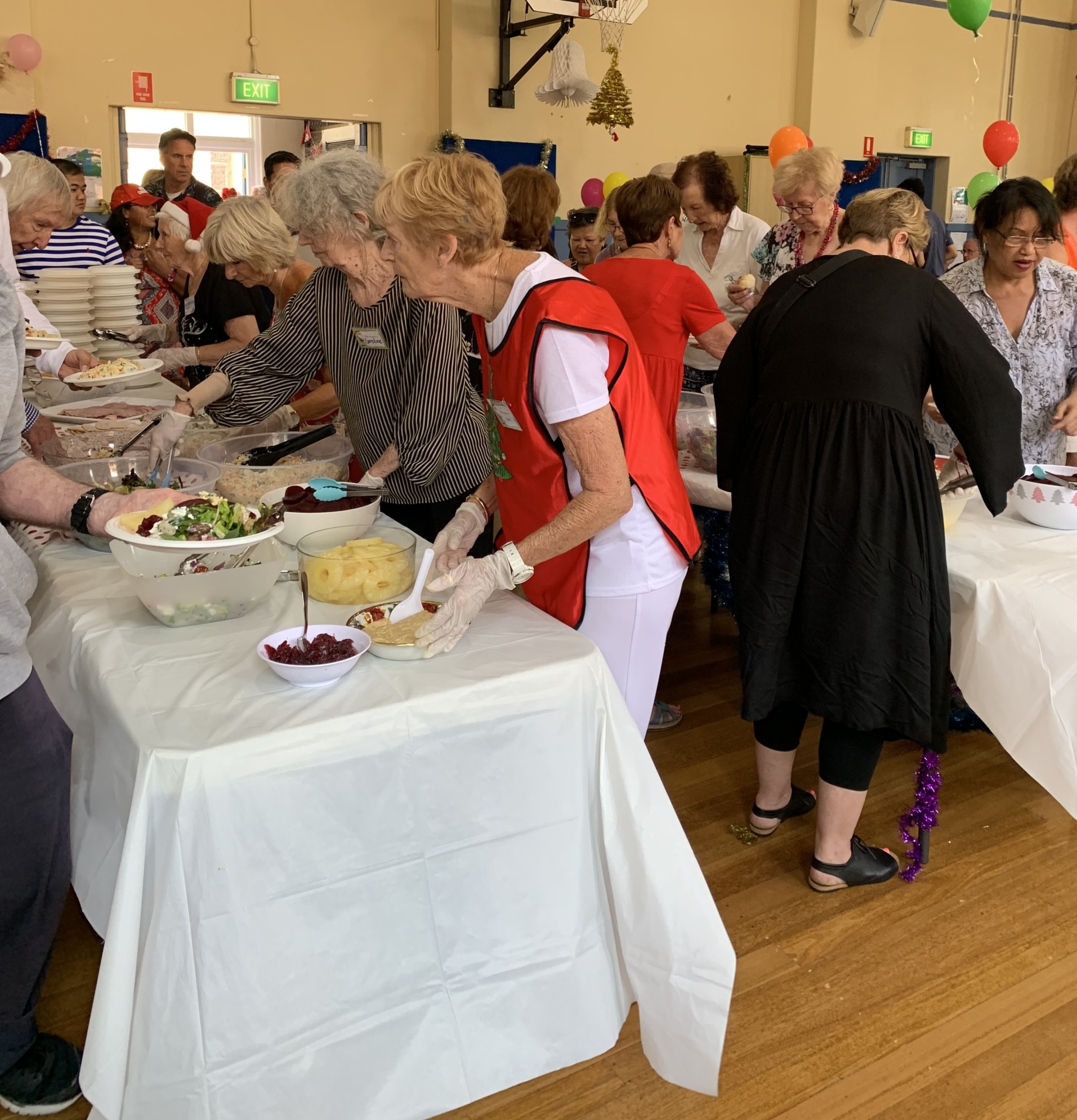 The bustle of serving Christmas lunch!