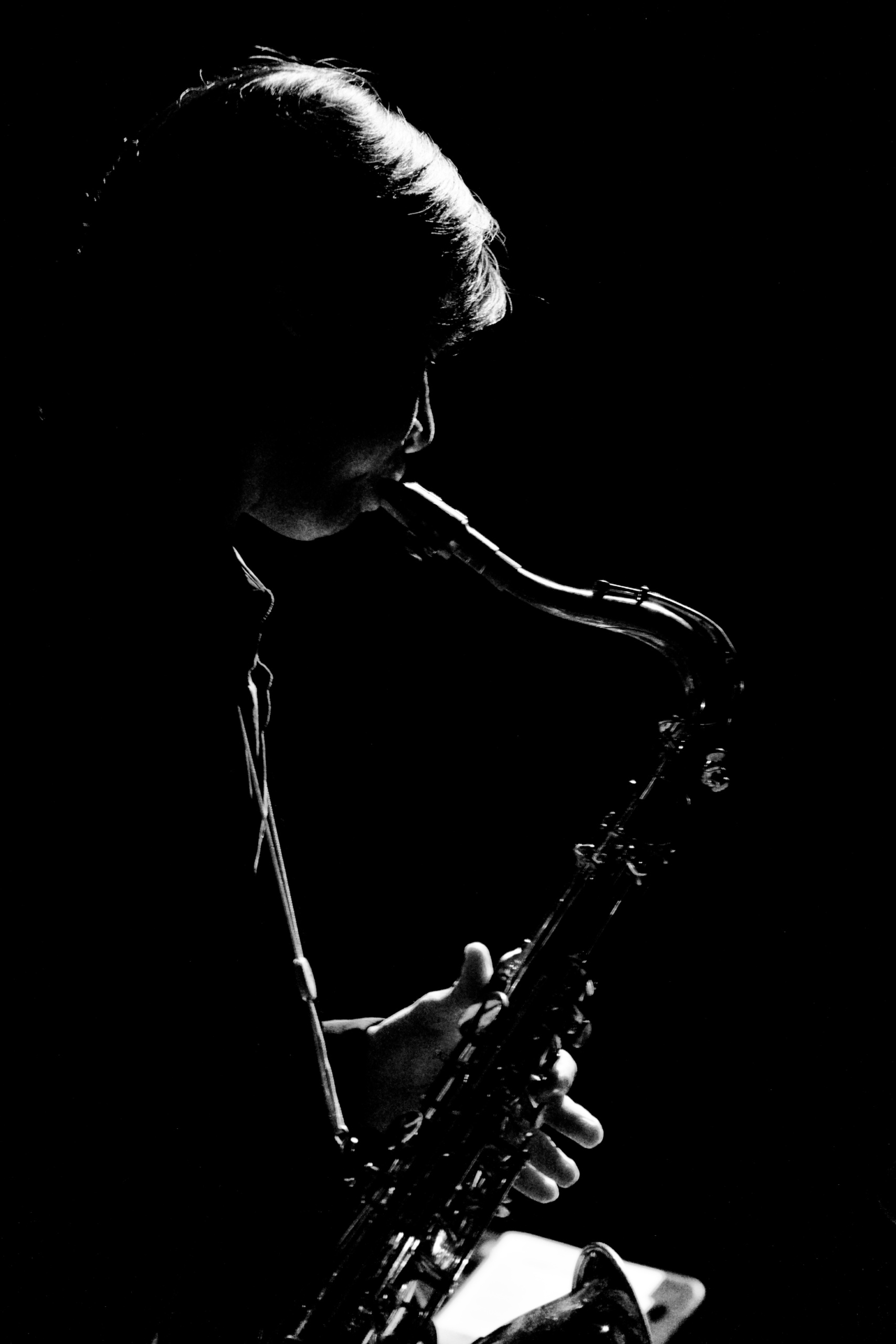 Edmund playing the saxophone